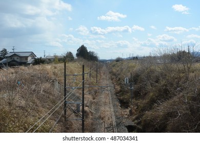 JR Joban line railway, which was abandoned in Tomioka, Fukushima on 11th March 2014 / Abandoned railway in Fukushima