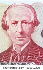 Juan Bautista Alberdi portrait from Argentinian money 