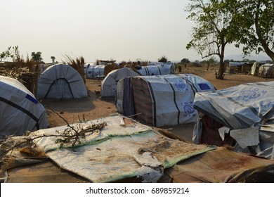 Juba, South Sudan, February 2017. Tents At A Salesian Camp For Internally Displaced Persons (IDPs). Captured During Civil War.