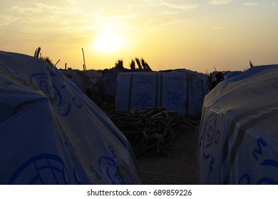 Juba, South Sudan, February 2017. Sunset Over Tents At A Salesian Camp For Internally Displaced Persons (IDPs). Captured During Civil War.