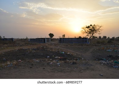 Juba, South Sudan, February 2017. Sunset Over A Salesian Camp For Internally Displaced Persons (IDPs). Captured During Civil War.