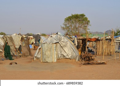 Juba, South Sudan, February 2017. Tents At A Salesian Camp For Internally Displaced Persons (IDPs). Captured During Civil War.