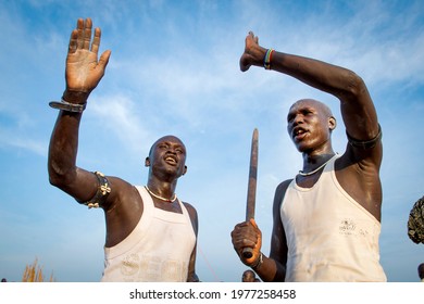 JUBA, SUDAN -Members Of The Dinka Tribe Participate In A Traditional Celebratory Dance During Independence Day On July 9, 2015