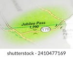 Jubilee Pass. California. USA on a map
