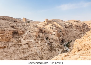 Judean Desert, West Bank 19 November 2013. Mar Saba Orthodox Monastery Judean Desert Is East From Jerusalem And West From Dead Sea  In Palestine, West Bank.