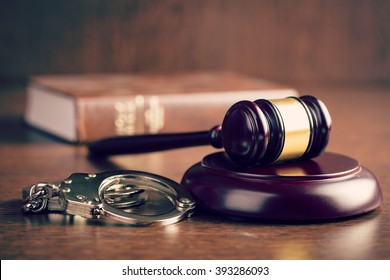 The Judge Gavel And Handcuffs