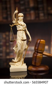 Judge Gavel And Scales Of Justice And Book Background