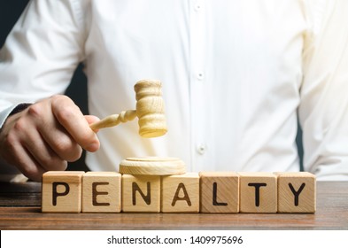 The judge is obliged to pay a fine or penalty. The trial, justice. Appeal against a fine. Driving offense or immoral behavior, tax evasion and violation of the law. Antimonopoly Committee - Shutterstock ID 1409975696