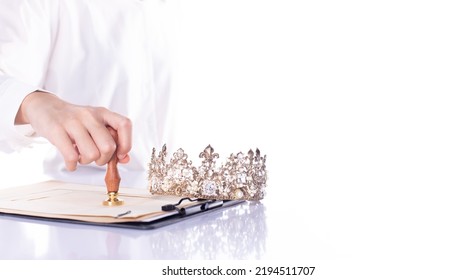 Judge Seal Document Of Final Score Vote Ratting To Miss Beauty Pageant Contest To Who Most Beautiful In Universe World To Get Diamond Crown Sash And Announce For Clean Clear And Fair Competition