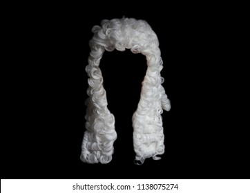 Judge White Wig On A Black Background.