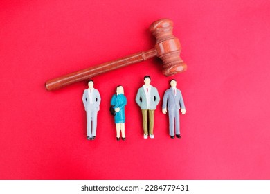 judge's gavel with laborers or small workers. The concept of labor law. labor worker concept - Shutterstock ID 2284779431