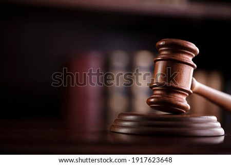 Judges gavel on wooden desk. Law firm concept. Foto d'archivio © 