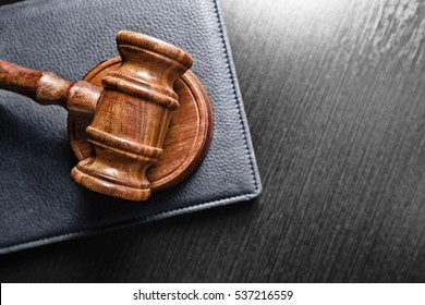 Judge's Gavel Over Black Background