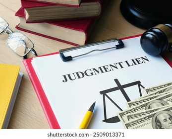 Judgment lien is shown using a text