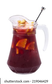jug of fresh sangria, isolated
