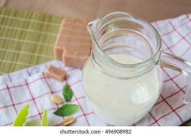 Jug Of Milk, Breakfast For School-age Children. Build Strong Bones For Energy.