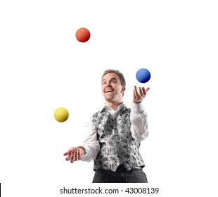 Juggler Playing With Balls