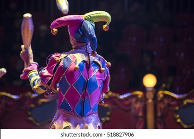 Jugglers in the circus and audience blurred - Shutterstock ID 518827906
