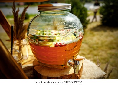 Jugs Of Lemonade At The Summer Outdoor Party