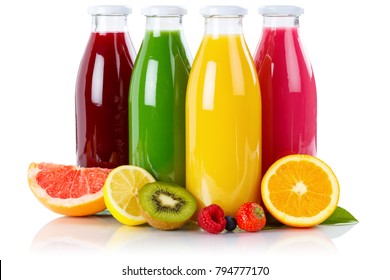 Juice Smoothie Smoothies In Bottle Fruit Fruits Isolated On A White Background