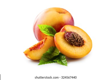 Juicy Peach Isolated On White Background