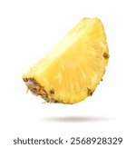 Juicy pineapple slice isolated on white background. Clipping path.