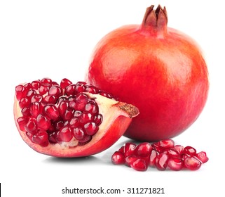 Juicy Pomegranate Isolated On White