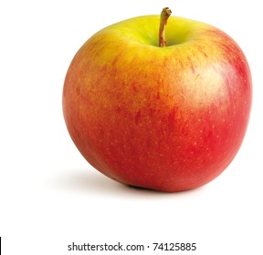 a juicy red apple on a white background with clipping path