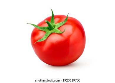 Juicy red tomato  isolated on white background. Clipping path