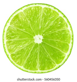Juicy slice of lime isolated on white, with clipping path - Shutterstock ID 560456350