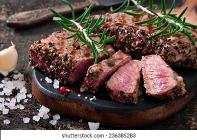 Juicy Steak Medium Rare Beef With Spices