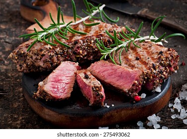 Juicy Steak Medium Rare Beef With Spices