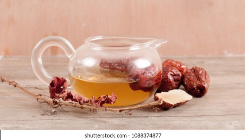 Jujube, Chinese Dried Red Date Fruit And Jujube On White
