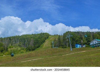 Jule 2021. View With Clouds On Sakhalin's Ski Resort 