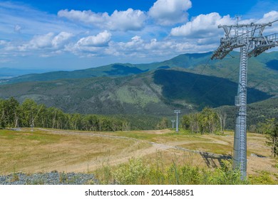 Jule 2021. View With Clouds On Sakhalin's Ski Resort 