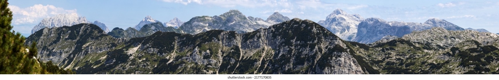 Julian Alps With Mount Triglav Wide Panorama