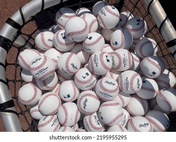 July 04, 2022 - Atlanta, GA, USA: A Bag Of Baseballs Before A Major League Baseball Game