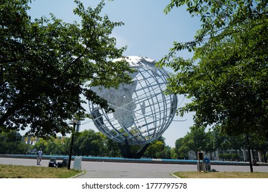 July 05, 2020 Historic Worlds Fair Unisphere Globe In Flushing Meadows Corona Park In Queens, New York City