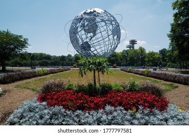 July 05, 2020 Historic Worlds Fair Unisphere Globe In Flushing Meadows Corona Park In Queens, New York City