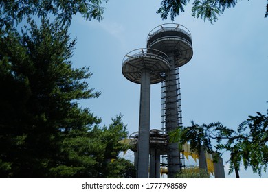 July 05, 2020 New York State Pavilion, Flushing Meadows Corona Park, Flushing, Queens, New York, USA. The Pavilion Was Built For The 1964 New York Worlds Fair