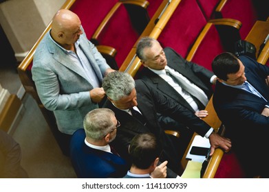 July 10, 2018. Kyiv, Ukraine. Members Of Opposition Bloc (Ukrainian Opposition Political Party) In Meeting Place Of The Verkhovna Rada Of Ukraine.