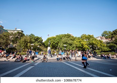 July 12 2017, People At Union Square In 14th Street, Manhattan, New York City