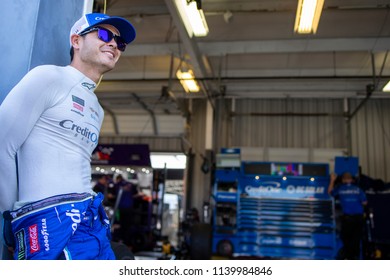 July 13, 2018 - Sparta, Kentucky, USA: Kyle Larson (42) gets ready to practice for the Quaker State 400 at Kentucky Speedway in Sparta, Kentucky.