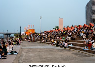 July 13, 2019 Hangang Park, Yeouido, Seoul. Seoul Bamdokkaebi Night Market Festival Scenery.