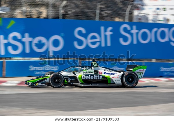 July\
16, 2022 - Toronto, ON, CAN: TAKUMA SATO (51) of Tokyo, Japan\
travels through the turns during a practice for the Honda Indy\
Toronto at the Streets of Toronto Exhibition\
Place