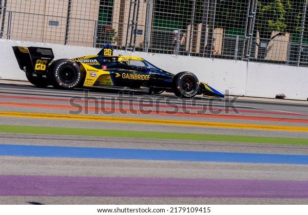 July 16, 2022 - Toronto, ON, CAN: COLTON HERTA (26)\
of Valencia, California  travels through the turns during a\
practice for the Honda Indy Toronto at the Streets of Toronto\
Exhibition Place