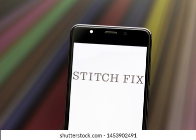 July 17, 2019, Brazil. In This Photo Illustration The Stitch Fix Logo Is Displayed On A Smartphone.