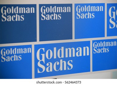 JULY 2016 - BERLIN: the logo of the brand "Goldman Sachs".
