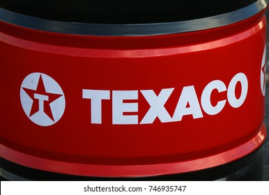 JULY 2017 - REYKJAVIK: the logo of the brand "Texaco".