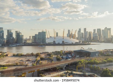 July 2020. London. Millenium dome or the The O2 Arena and the River Thames, London, England
